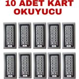 SR-200 Mf Mifare Kartlı ve Şifreli Geçiş Sistemi Metal Kasa Rfıd Kart Okuyucu 13.56 Mhz 10 Adet