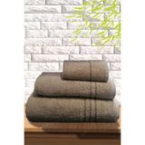S&r 3'lü Banyo Havlu Seti - Hamam Havlu Takımı %100 Pamuk - Bej - 1 Adet Banyo Havlusu, 1 Adet El Havlusu, 1 Adet Yüz Havlusu