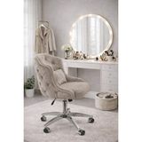 SR Dekoratif Çalışma Sandalyesi Taş Rengi – Makyaj Masası, Butik ve Home Office Kullanım - Bej