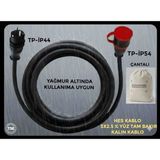 Srcelektronik Hes Kablolu Araç Şarjı Uyumlu (3- 40 Metre Arası) (3x2.5 Ttr Tam Bakır)(Fişler Ip 44 ve Ip 54 Tp Kauçuk) Uzatma Seyyar Kablo - 25 METRE