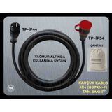 Srcelektronik Üntel Kauçuk Kablolu Araç Şarjı Uyumlu (1-50 Metre Arası (3x4 (H07RN-F) Ttr Tam Kauçuk - Tam Bakır Kablo) (Fişler Ip 44-54 -Yagmura Dayanıklı) Uzatma Seyyar - 5 METRE