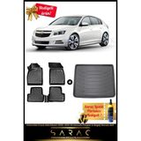 Srcmats Chevrolet Cruze Hatchback 2008-2016 Araca Özel 3D Havuzlu Paspas & Bagaj Havuzu Seti+ - Siyah