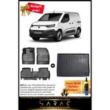 Srcmats Citroen Berlingo 2019 Sonrası Shine/max/plus 3D Havuzlu Paspas & Demirli Bagaj Havuzu Seti+Hediyeli! - Siyah