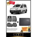 Srcmats Fiat Doblo 2023 Sonrası Araca Özel 3D Havuzlu Paspas & Demirli Bagaj Havuzu Seti+ - Siyah