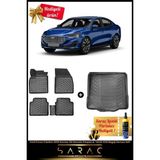 Srcmats Ford Focus 4 Sedan 2018 Sonrası 3D Havuzlu Paspas & Tamir Kitli Bagaj Havuzu Seti+ - Siyah