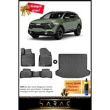 Srcmats Kia Sportage 2022 Sonrası 3D Havuzlu Paspas | Cool-Elegance Konfor & Bagaj Havuzu Seti+ - Siyah