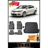 Srcmats Renault Fluence 2009 Sonrası Araca Özel 3D Havuzlu Paspas & Bagaj Havuzu Seti+ - Siyah