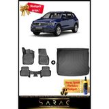 Srcmats Volkswagen Tiguan 2024 Sonrası 3D Havuzlu Paspas & Stepneli Üst Kademe Bagaj Havuzu Seti - Siyah