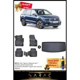Srcmats Volkswagen Tiguan Allspace 2016-2023 3D Havuzlu Paspas & 7 Koltuklu Bagaj Havuzu Seti+ - Siyah