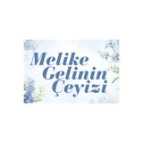 Srctech Çeyiz Etiketi Mavi Çiçekli Çeyiz Bohça Bavul Koli Etiketi 20 Adet A4 Boyutunda