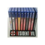 Srd3dMaker Resident Evil Logolu 10 Oyun Kapasiteli Oyun Kutusu (CD) Rafı – Stand Organizer, PS5, PS4, PS3, PS2