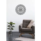 Sri Yantra Mandala Kutsal Geometri Duvar Dekoru-Süsü, Lazer Kesim, Ahşap Dekoratif Tablo, UNT-020 Siyah UNTNM787
