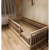 Srkyhomeconsept Montessori Çocuk Karyolası Ahşap 120 x 200 cm Koyu Kahverengi Tasarım ile - Ahşap - Koyu Kahverengi