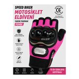 SRSMOTO Yarım Parmak Pembe Kadın Motosiklet Eldiveni-Korumalı Yazlık Pembe Kadın Motorcu Eldiveni SPDERPNB