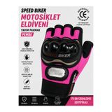 SRSMOTO Yarım Parmak Pembe Kadın Motosiklet Eldiveni-Korumalı Yazlık Pembe Kadın Motorcu Eldiveni