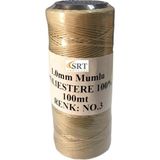 Srtfootcare 1 mm Mumlu İplik Bej Renkli 100 mt Deri Hobi İçin Kaliteli Polyester Malzeme