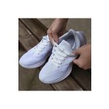 srtfootcare Akıllı Vidalı Kilitli Elastik Outdoor Ayakkabı Bağcığı Yassı 100cm 1 Çift Beyaz