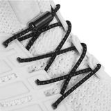 Srtfootcare Akıllı Vidalı Kilitli Elastik Outdoor Ayakkabı Bağcığı Yuvarlak Çizgili 100CM 1 Çift - Siyah