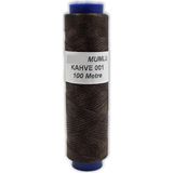 Srtfootcare Akr Yassı Mumlu Ip 1MMX100MT Mumlu Iplik Takı Deri Hobi Saraç Ipliği Çanta Ipi - Kahve 001