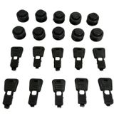 SRTfootcare Bağcık İçin Buton Model Akıllı Kilitl Mekanizması 5 Çift - 20 Parça (Siyah)