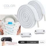 SRTfootcare Design Takbırak Yeni Nesil Kilitli Elastik Ayakkabı Bağcığı, Tak Bırak Akıllı Lastik Bağcık 1 Çift - Beyaz