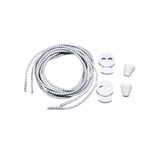 SRTfootcare Lcy Kırçırlı Yuvarlak Kilitli Elastik Bağcık 100 Cm (Beyaz)