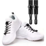 SRTfootcare Ply Kilitli Elastik Yuvarlak Ayakkabı Bağcığı 100CM 1 Çift - Siyah - Antrasit