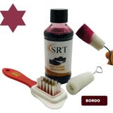 Srtfootcare Süet Nubuk Ayakkabı Bakım Boyası 110 gr ve 4 Yönlü Temizleme Fırçası - Bordo