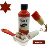 Srtfootcare Süet Nubuk Ayakkabı Bakım Boyası 110 gr ve 4 Yönlü Temizleme Fırçası - Kırmızı