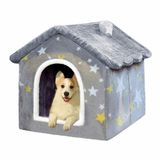 Srutirbo Köpek Evi İç Mekan, Katlanabilir Yumuşak Köpek Yatağı Sıcak Kedi Yuvası Küçük Orta Büyük Köpekler Kediler için Minderli Yavru Mağara (S İçinde 9 lbs)