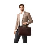 Ss 1446 Unisex 15.6 İnç Uyumlu Suni Deri Darbe Korumalı Laptop Ve Evrak Çantası Kahverengi