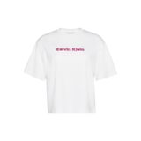 Ss 2 Tone 3d Embroidery Logo Beyaz Kadın T-Shirt