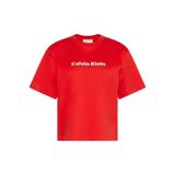 Ss 2 Tone 3d Embroidery Logo Kırmızı Kadın T-Shirt