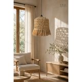 SS ERAL KOOP Dekoratif Doğal Hasır Avize El Örmesi 46 x 30 cm Salon Balkon Bahçe