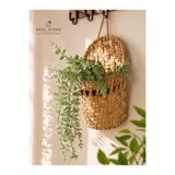 SS ERAL KOOP El Örmesi Duvar Saksısı Hasır Dekoratif Askılı Organizer Dergi Gazete Hediyelik 30x15 cm