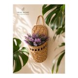SS ERAL KOOP El Örmesi Organizer Hediyelik Hasır Duvar Saksısı Dekoratif Askılı Saksılık 20x17 cm