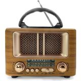 SS Home Concept Küçük Mini Boy Retro Ahşap Tasarım Bluetooth Hoparlörlü Radyo – Fm/am Destekli, Şarjlı ve Taşınabilir Radyo NS-8108