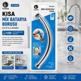 SS Home Concept Kuğu Evye - Lavabo Kısa Mix Batarya Borusu Krom Kaplama - Vakumlu - Süzgeçli Uç