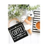 SSCglow Coffee Bar Kahve Köşesi Duvar Dekor ve Mutfak Süsü, Askılıklı Ahşap Pano, Kahve Köşesi Tabela