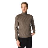 SSEINSE Yarım Balıkçı Yaka Slim Fit Kazak, S, 5003235734, Kahve Melanj, Erkek