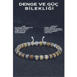 Ssilhoutte Doğaltaş Denge ve Güç Bilekliği - Akik - Hematit - Pozitif Enerji - Stres Azaltıcı Erkek Bileklik
