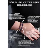 Ssilhoutte Doğaltaş Güzellik ve Zerafet Kombin Bilekliği - Ametist - Jasper - Labradorit - Pembe Kuvars - Hematit