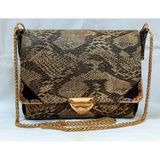 Sska Omuz Askılı Çift Kat Deri Yılan Desen Çanta 20 x 27 x 11 cm