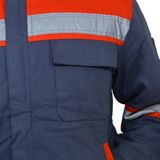 Ssm Sesam Grup 0638 7x7 Gabardin Kapitoneli İş Montu - Gri - Turuncu - XL