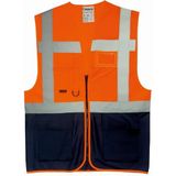 Ssm Sesam Grup Uniwest Reflektörlü Yönetici İkaz Yeleği - Siyah - Turuncu