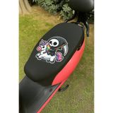 SSS TEKSTİL Motosiklet Sele Koltuk Kılıfı SİYAH 50 cc 150 cc uyumlu UNİCORN DESENLİ