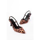 ST-002 Leopar Günlük 7 cm Topuklu Bayan Ayakkabı