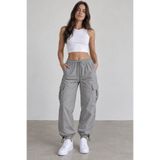 S&T Company Kadın Paraşüt Kumaş Kargo Cepli Eşofman - Ayarlanabilir Paça Oversized Fit