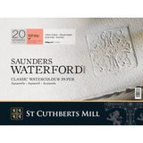St Cuthberts Mill Saunders Waterford Suluboya Defteri Blok Sıcak Baskı - Düz Doku 300 gr 31 x 41 cm 20 Yaprak