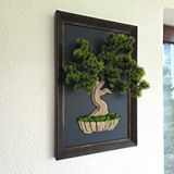 ST Dekor Çerçeveli Bonsai Tablo - Mdf Üzerine 3 Boyutlu Yapay Ağaç Tablo 55x37cm